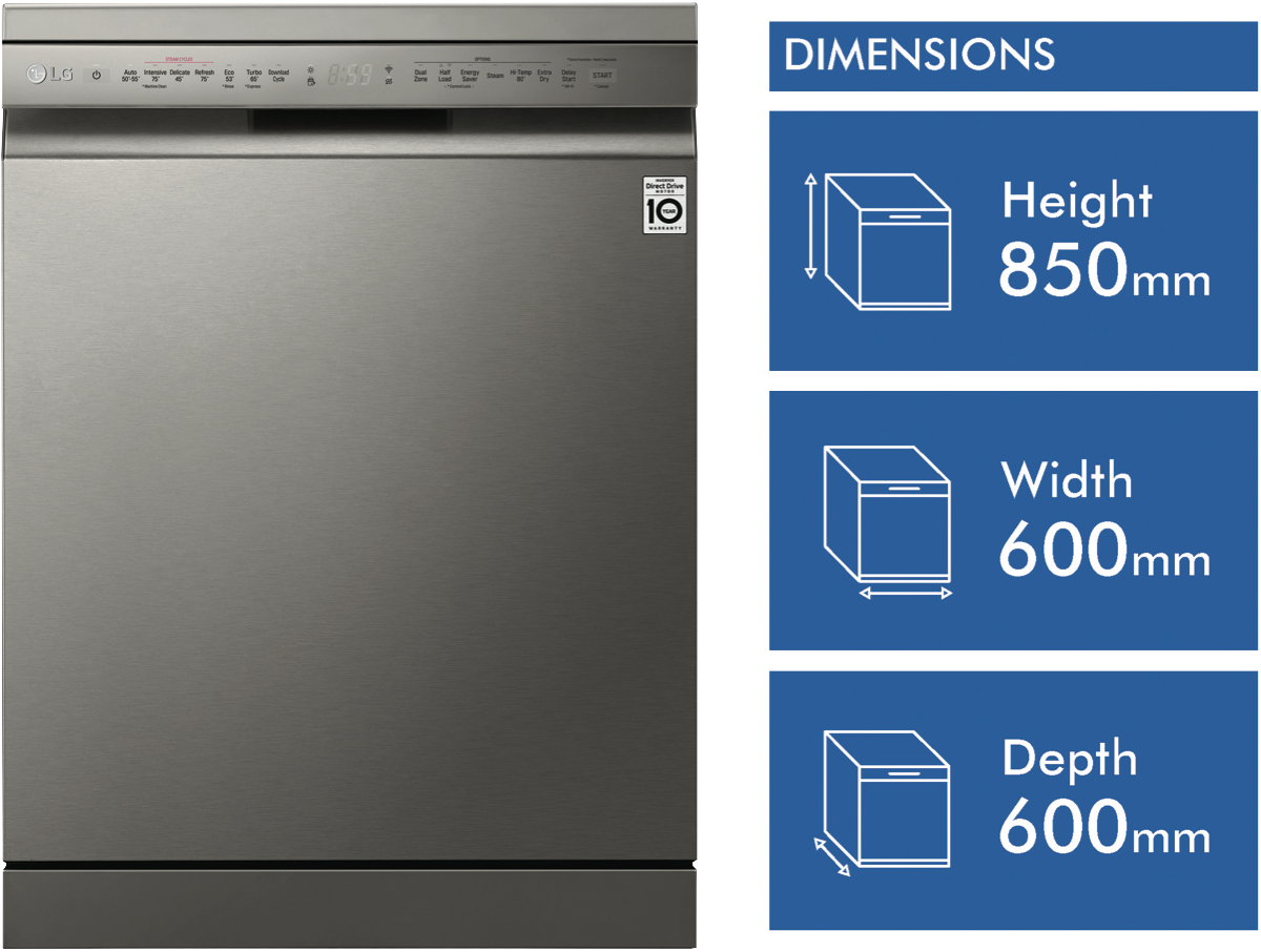 LG QuadWash Platinum Steel TrueSteam Dishwasher